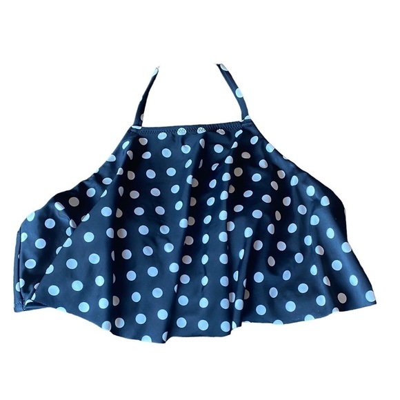 Old Navy Black and White Polka Dot Flounce Bikini Top Size Medium - Picture 1 of 4